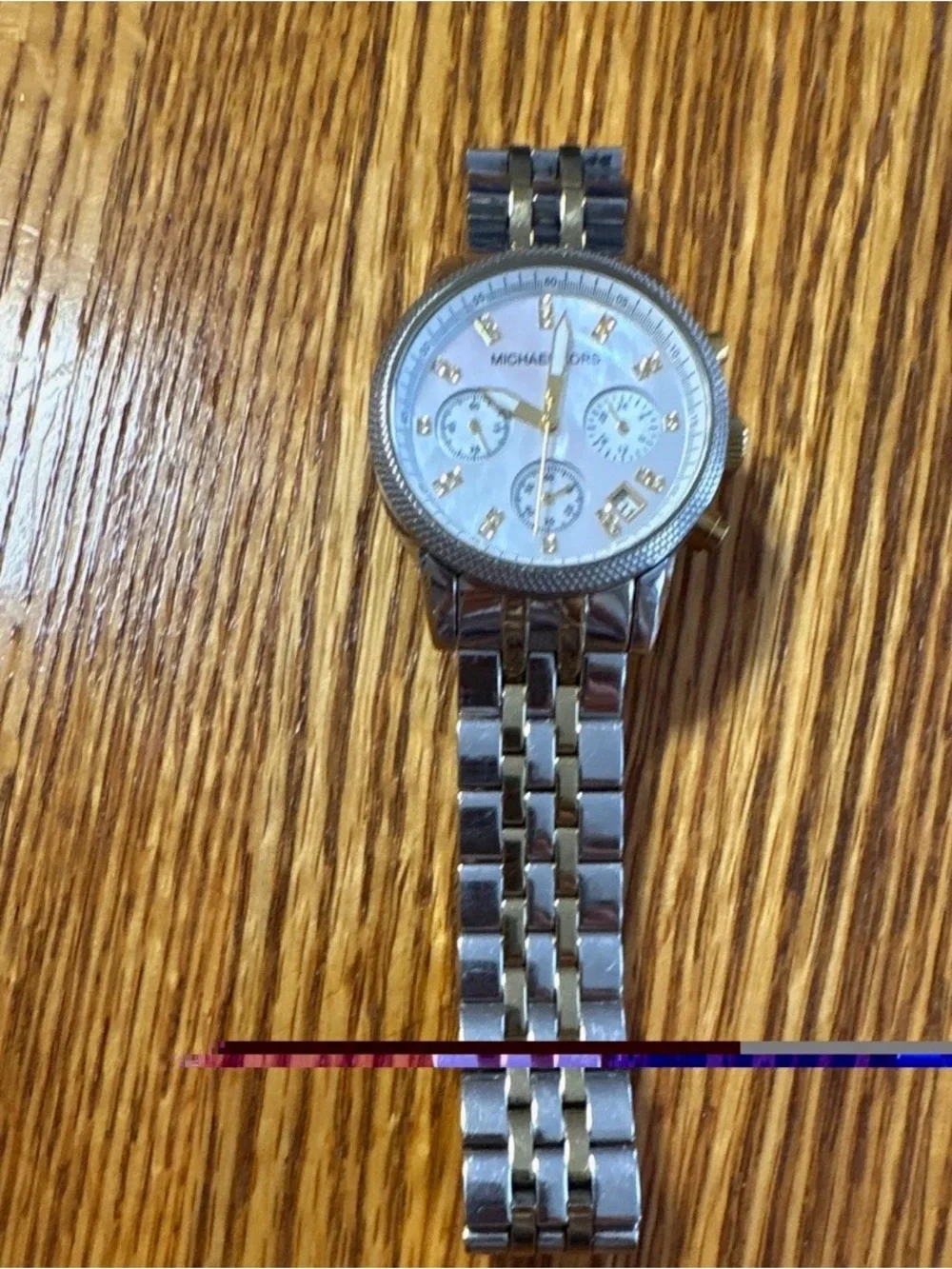 Michael Kors Two-Tone Silver and Gold Stainless Steel Bracelet Watch